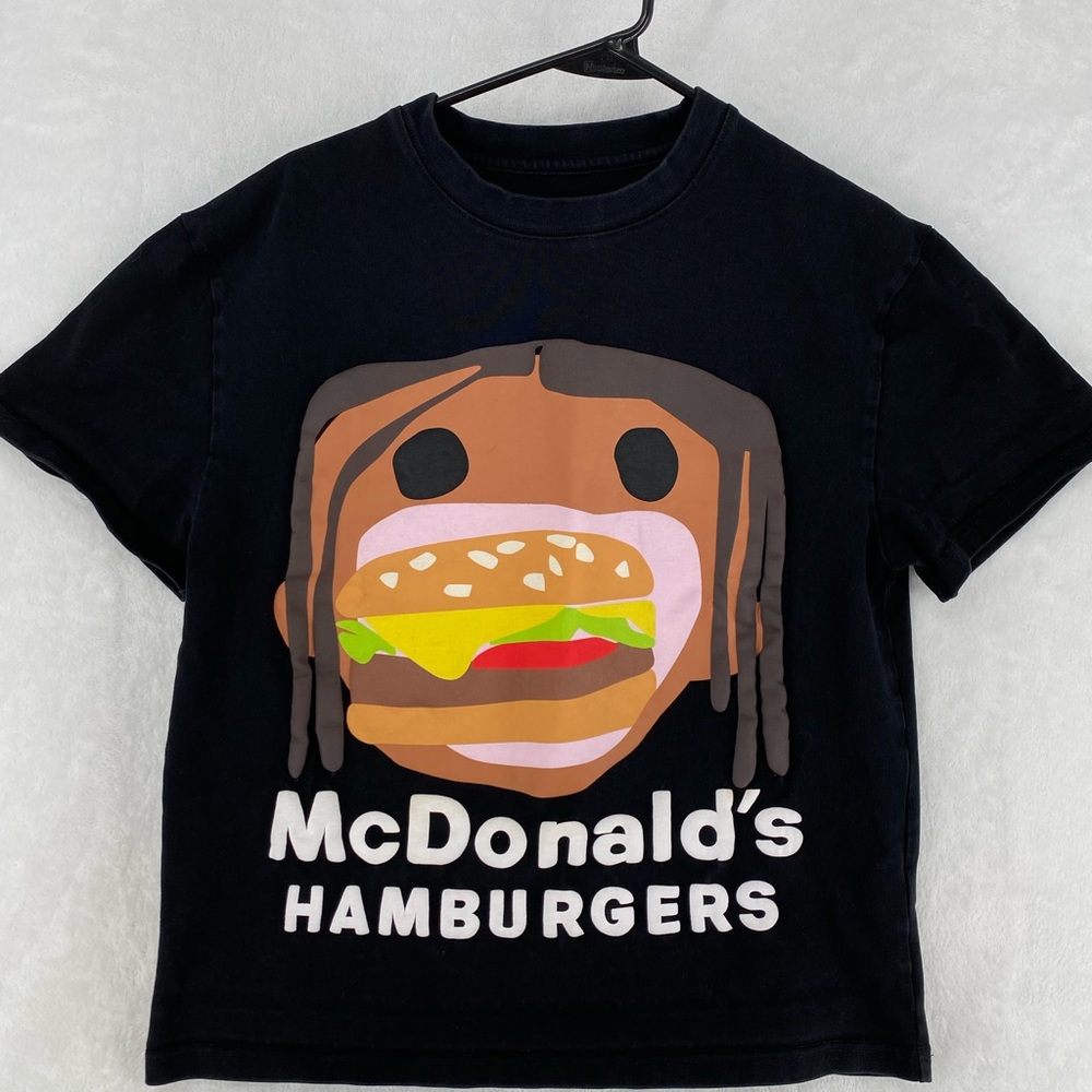 Travis Scott McDonalds Cactus Jack Shirt Adult Medium Black Puff Print Graphic